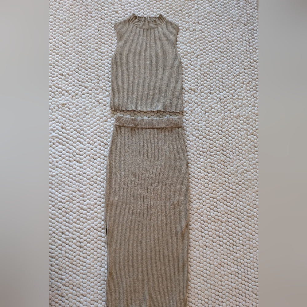Sage Ribbed Knit Sweater in Beige